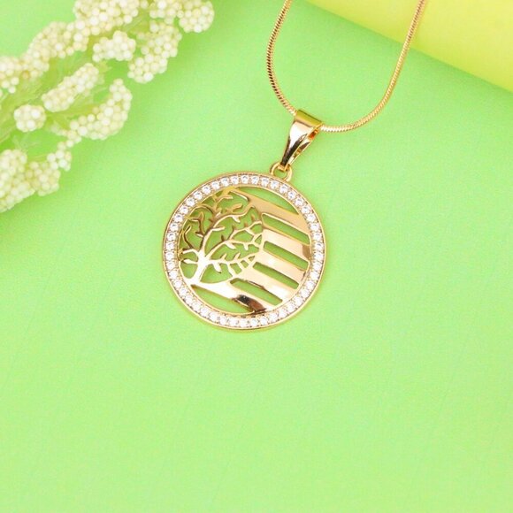 "Tree of Life Circle Pendant in Rose Gold, XPPT1322 - Picture 13 of 13